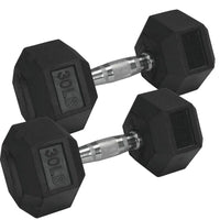 Thumbnail for 1441 Fitness  Rubber Hex Dumbbells - (Sold In Pair) | Weight in LBS