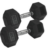 Thumbnail for 1441 Fitness  Rubber Hex Dumbbells - (Sold In Pair) | Weight in LBS