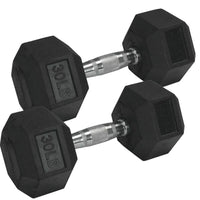 Thumbnail for 1441 Fitness  Rubber Hex Dumbbells - (Sold In Pair) | Weight in LBS