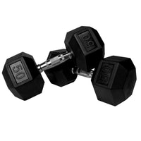 Thumbnail for 1441 Fitness  Rubber Hex Dumbbells - (Sold In Pair) | Weight in LBS