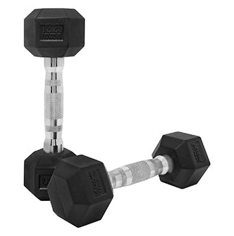Rubber Hex Dumbbells - 2.5 Kg - 50 Kg (Sold as Pair)
