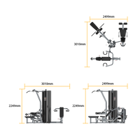 Thumbnail for Insight Fitness 3 Station Multi Gym BS004 with dimensions labeled on a white background