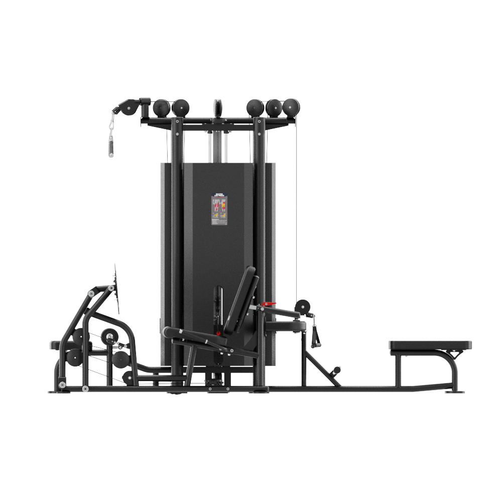 Insight Fitness 4 Station Multi Gym - SA023 with multiple attachments on a white background