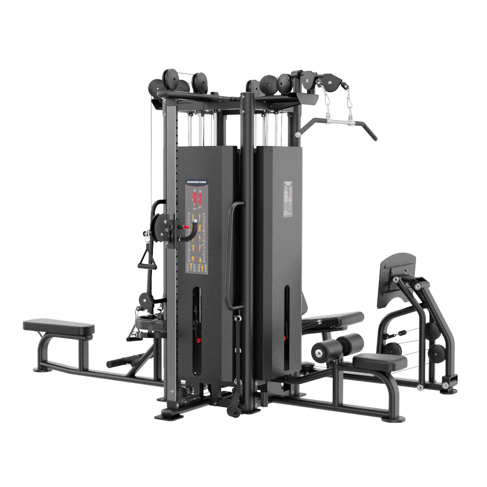 Insight Fitness 4 Station Multi Gym - SA023 with multiple attachments on a white background