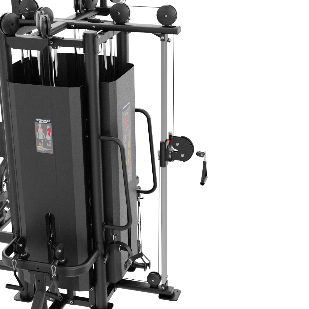 Insight Fitness 4 Station Multi Gym - SA023 with multiple attachments on a white background