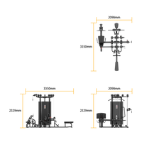 Thumbnail for Insight Fitness 4 Station Multi Gym - SA023 set with dimensions on a white background