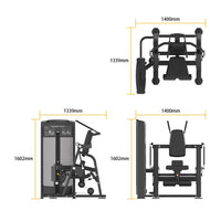 Thumbnail for Insight Fitness Abdominal Crunch - BE8035 with dimensions labeled on a white background