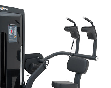 Insight Fitness Abdominal Machine - SA027D with arm pad and digital display on a white background