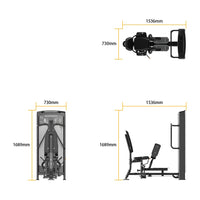 Thumbnail for Measurement chart of Insight Fitness Abduction/Adduction - BE8020 with dimensions labeled.
