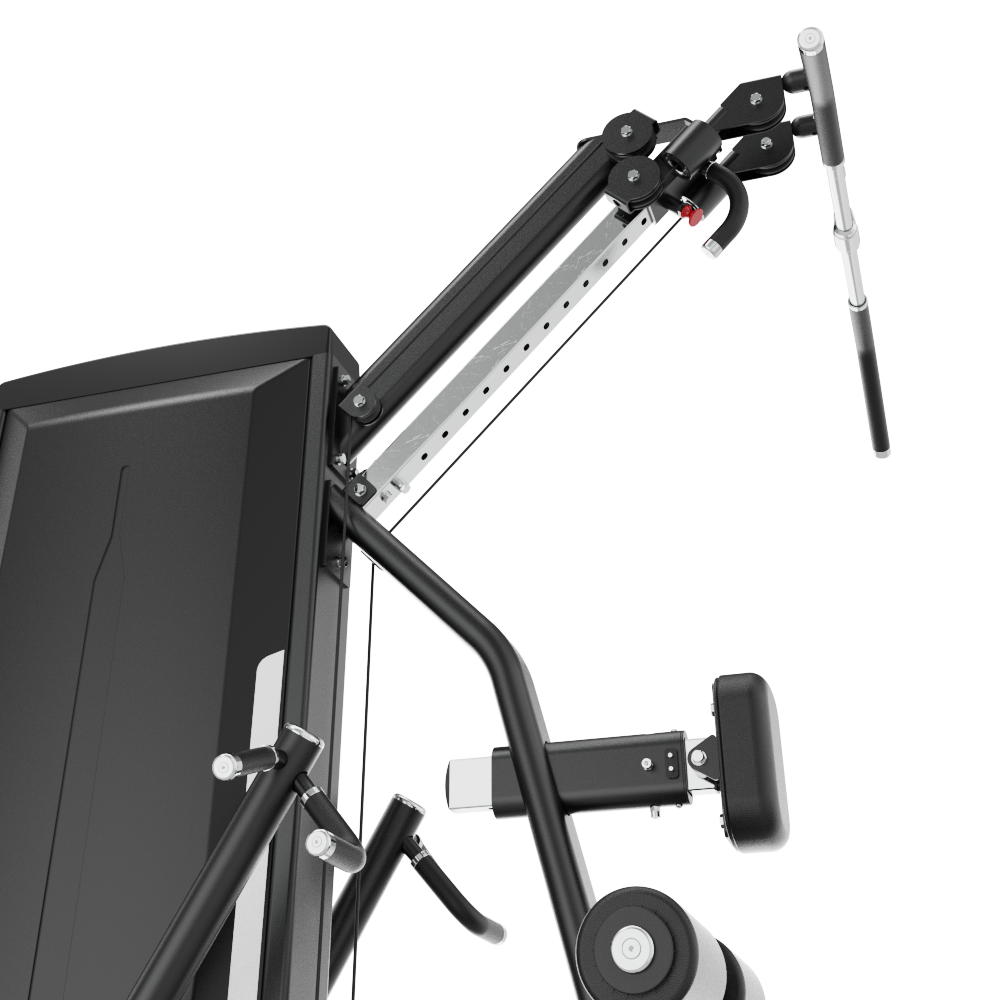 Insight Fitness Adjustable Pull down & Row - SA041 with adjustable arm and weight stack on a white background