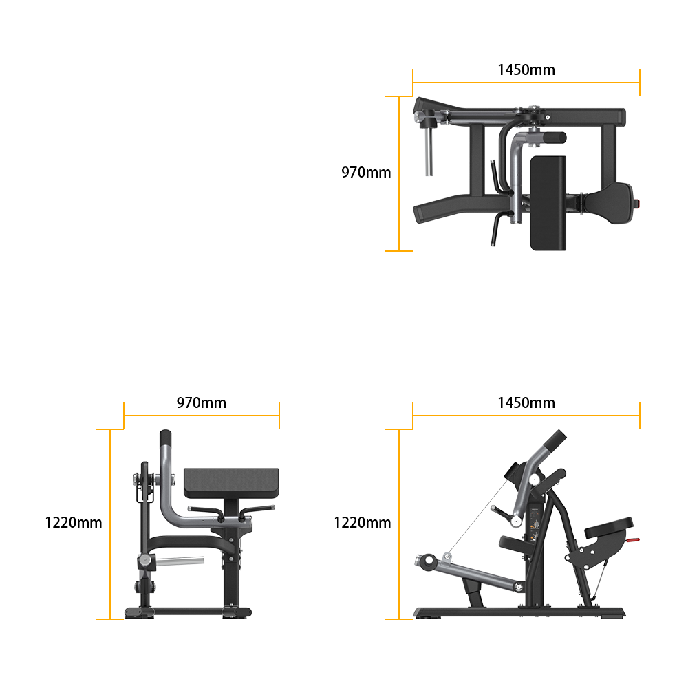 Insight Fitness Biceps Curl - SH018 with dimensions labeled on a white background