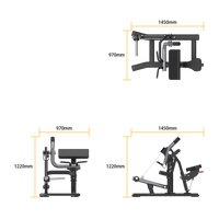 Thumbnail for Insight Fitness Biceps Curl - SH018 with dimensions labeled on a white background