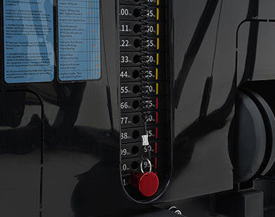 Insight Fitness Chest & Shoulder Press - SA029 Control panel with numbered buttons and a red button on a dark background