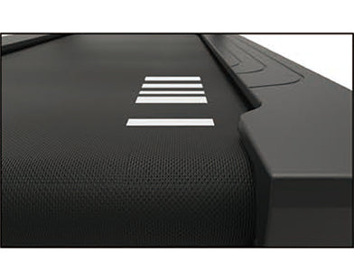 Insight Fitness Commercial Treadmill with Screen - RT7 with white stripe design on a white background