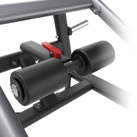 Thumbnail for Close-up of a Insight Fitness Deadlift/Lunge - SH028 component with black rollers and red lever on a white background