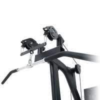 Thumbnail for Close-up of a Insight Fitness Dual Pulley Lat Pulldown - BE8011 frame with handlebars on a white background