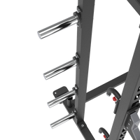 Thumbnail for Insight Fitness Half Rack - SH010  squat rack with chrome bar attachments on a white background