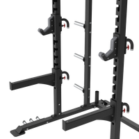 Thumbnail for Insight Fitness Half Rack - SH010 Black metal squat rack on a white background