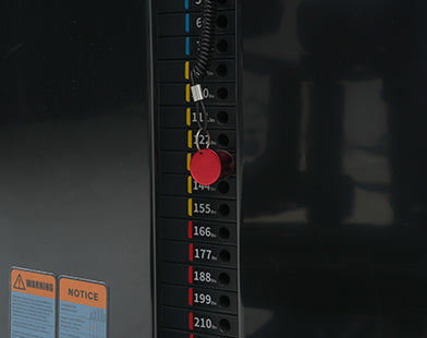 Insight Fitness Hip Abductor Adductor - SA020 Control panel with numbered buttons and a red button on a dark background