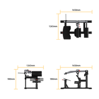 Thumbnail for Measurement chart of a piece of Insight Fitness Hip Thruster - SH031 with dimensions labeled.