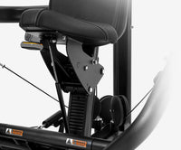 Thumbnail for Close-up of a Insight Fitness ISO Lateral Chest Press - BE8001 with a seat and frame details on a white background