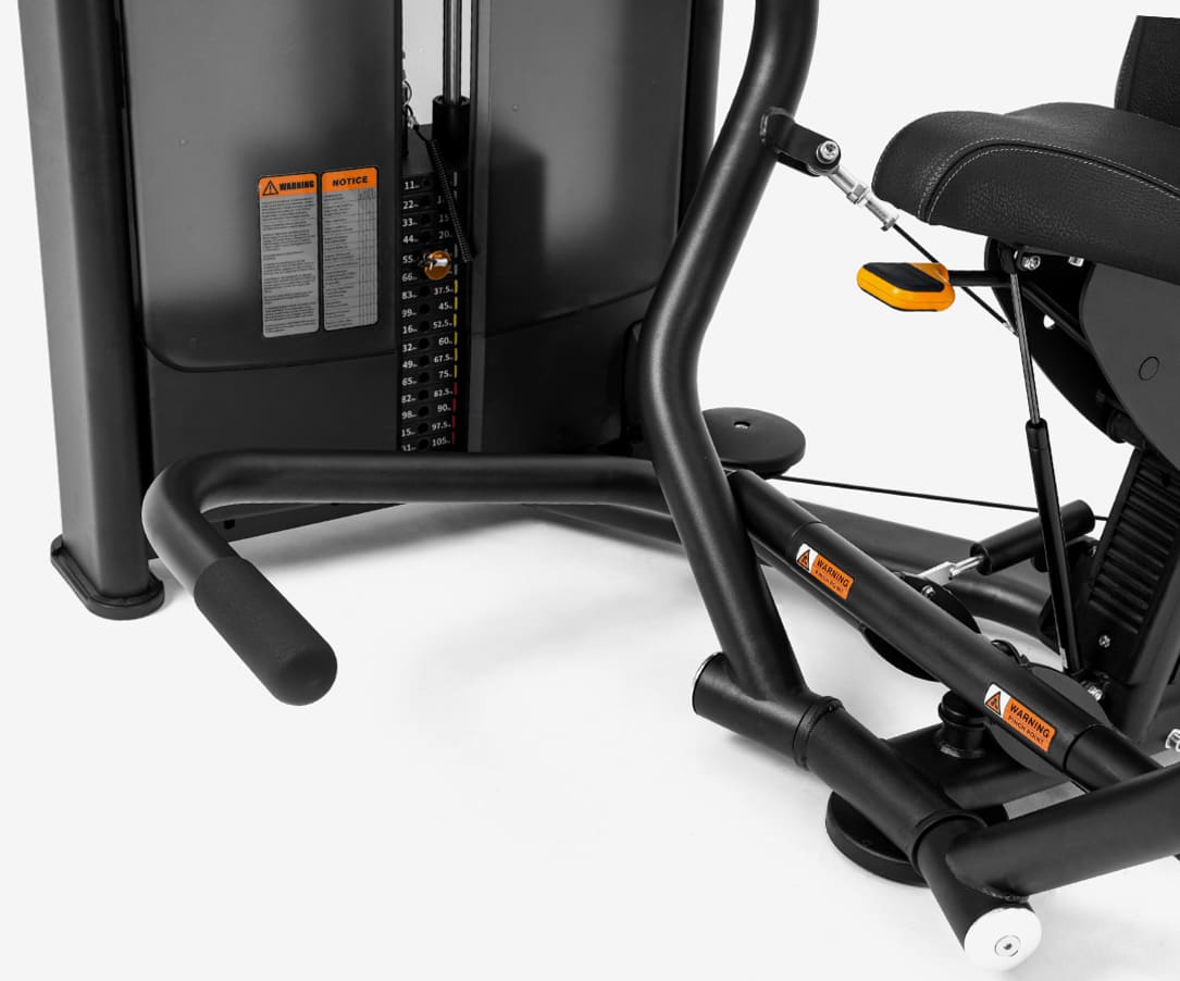 Close-up of a Insight Fitness ISO Lateral Chest Press - BE8001 with visible branding on a white background