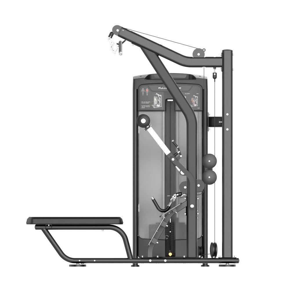 Insight Fitness Lat Pulldown/Seated Row - BE8026 with pulley system on a white background