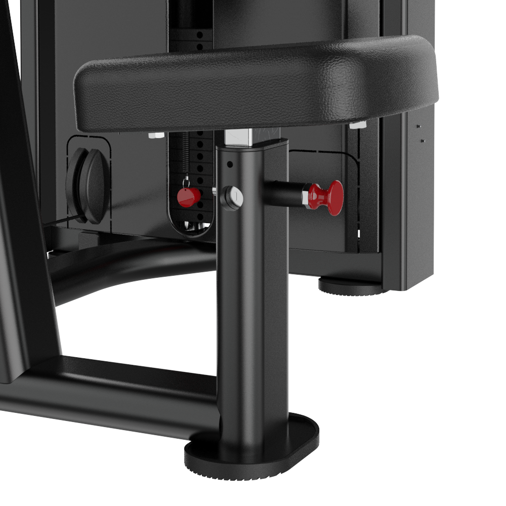 Close-up of aInsight Fitness Lateral Raise - SA034 with red adjustment knobs on a white background