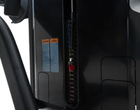 Thumbnail for Close-up of a Insight Fitness Leg Curl - SA013 with control panel and warning label on a white background