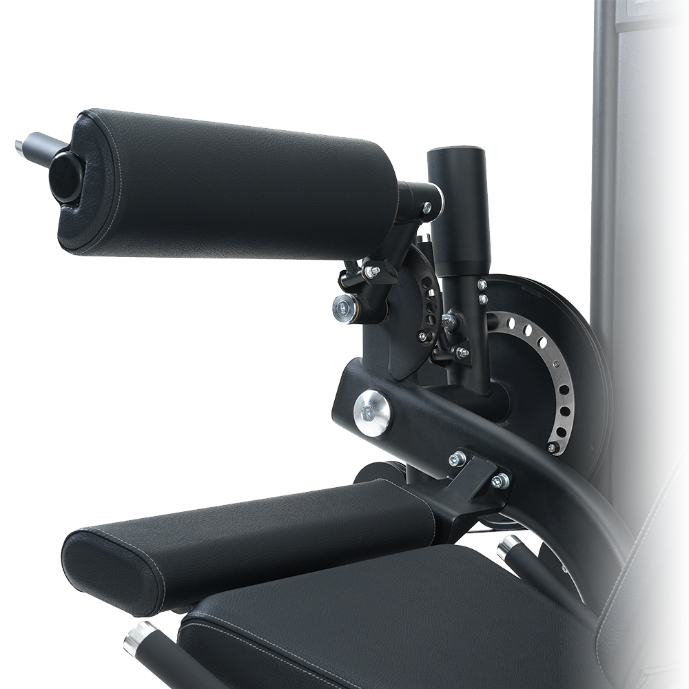 Close-up of a Insight Fitness Leg Curl/Extension - BE8025 component on a white background