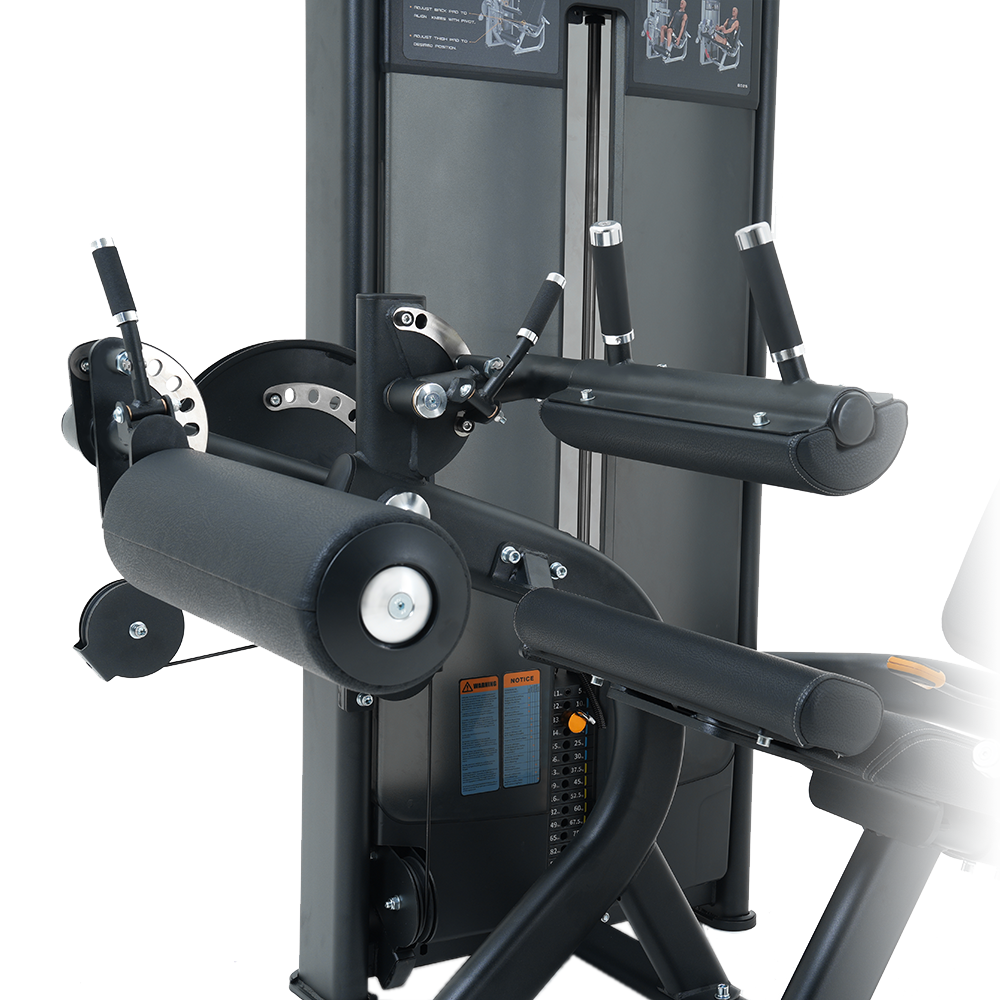 Insight Fitness Leg Curl/Extension - BE8025 with black frame and control panels on a white background