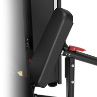 Thumbnail for Insight Fitness Leg Curl / Extension - SA037 weight bench with red lever on a white background