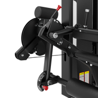 Thumbnail for Close-up of a Insight Fitness Leg Curl / Extension - SA037 with red accents on a white background