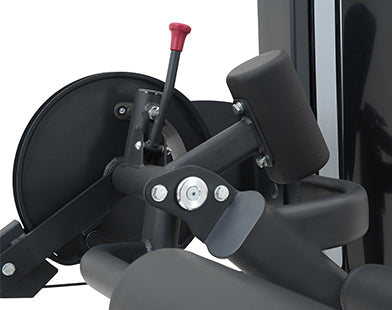 Close-up of aInsight Fitness Leg Curl & Leg Extension - SA025 with black and gray components.