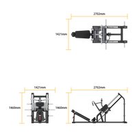 Thumbnail for Measurement chart of a piece of Insight Fitness Linear Leg Press - SH019 with dimensions labeled.