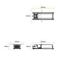 Thumbnail for Measurement chart of a Insight Fitness Lunge - SH023  with dimensions labeled.