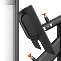 Thumbnail for Close-up of a black metal bracket with gold screws on a white background