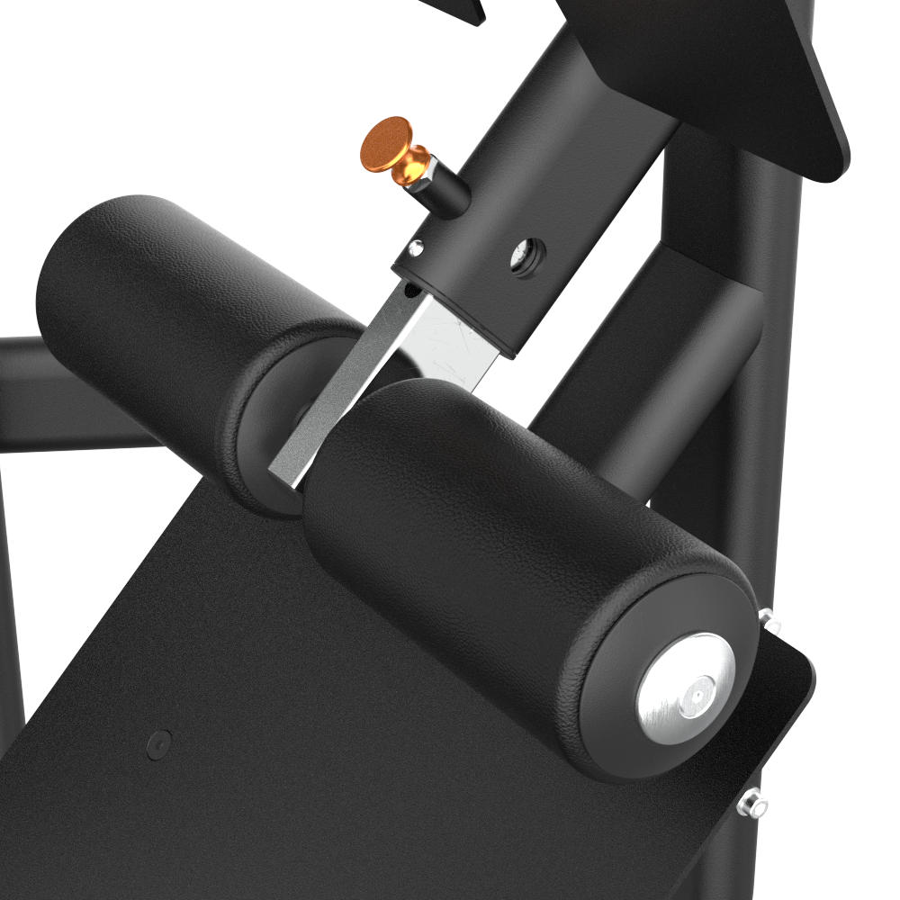 Close-up of Insight Fitness Multi Back Extension - BE8040 with cylindrical components on a white background