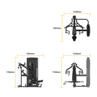 Thumbnail for Insight Fitness Multi Chest Press - SA043 with dimensions labeled on a white background
