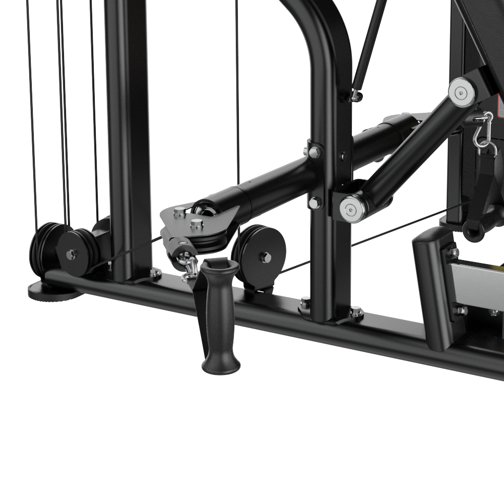 Close-up of Insight Fitness Multi Chest Press - SA043 with pulleys on a white background