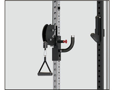 Insight Fitness Multi Function Squat Rack - C3 rack with weight attachment on a white background