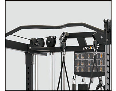Insight Fitness Multi Function Squat Rack - C3 'Insight' branding on a clear background