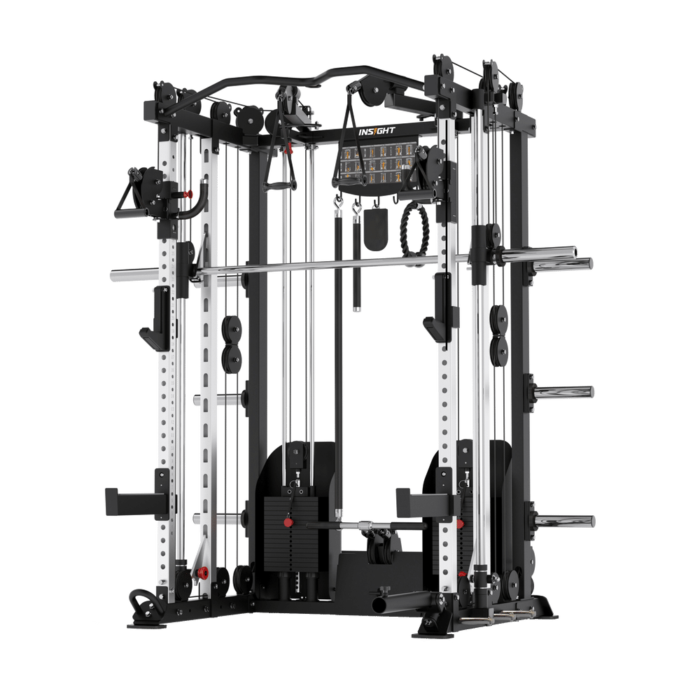 Insight Fitness Multi Function with Smith Machine - C5 with multiple attachments on a transparent background