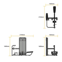 Thumbnail for Measurement chart of Insight Fitness Multi Pulley Row - BE8005 with dimensions labeled.