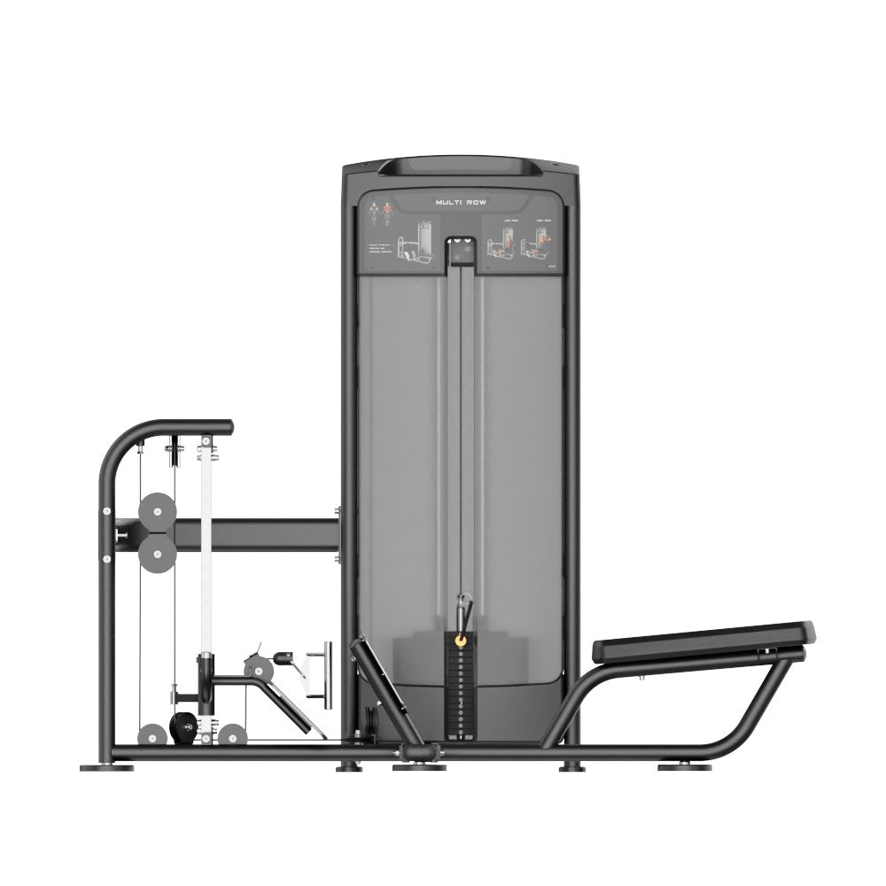 Insight Fitness Multi Pulley Row - BE8005 with black frame and gray console on a white background