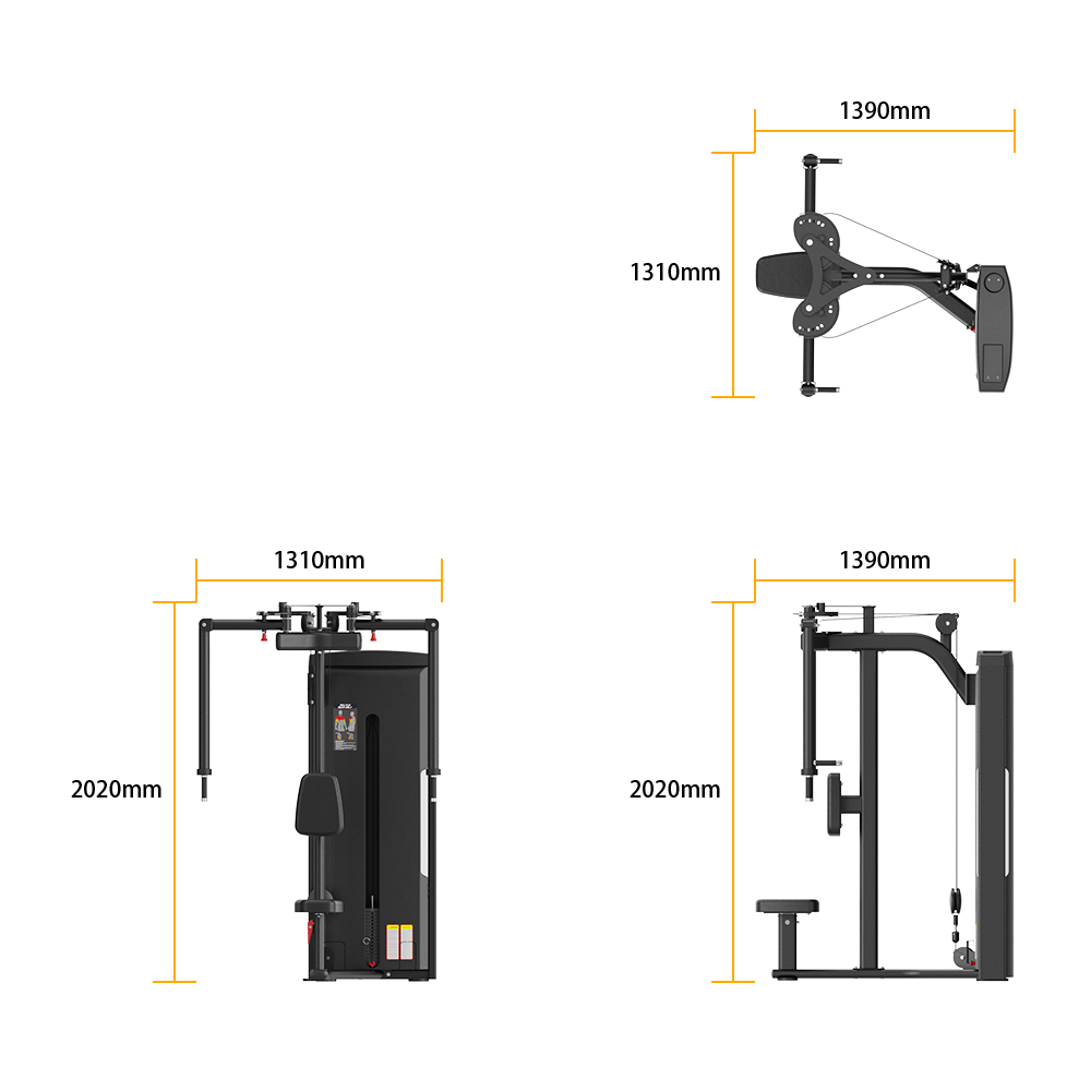 Insight Fitness Pec Fly / Rear Delt - SA003 with dimensions labeled on a white background