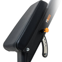 Thumbnail for Insight Fitness Pectoral Fly & Rear Deltoid - BE8003 armrest with orange button on a white background