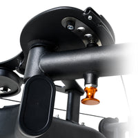 Thumbnail for Close-up of a Insight Fitness Pectoral Fly & Rear Deltoid - BE8003 structure with an orange component on a white background