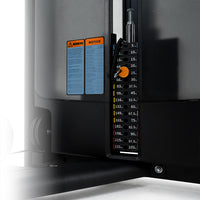 Thumbnail for Close-up of a Insight Fitness Pectoral Fly & Rear Deltoid - BE8003 digital scale with measurement display and warning label.