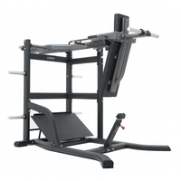 Thumbnail for Insight Fitness Pendulum Squat - SH033 with adjustable height settings and a weight plate storage area.